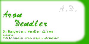 aron wendler business card